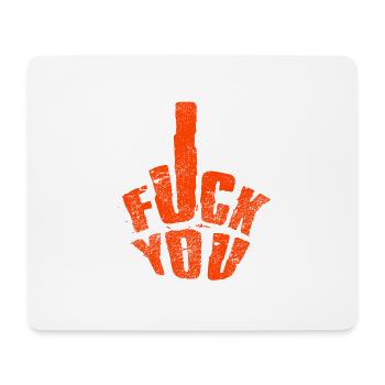 Fuck You mit verstecktem Mittelfinger Handzeichen - Mousepad (Querformat) - Weiß - Vorne