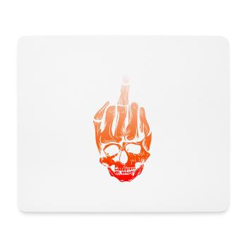 Crâne de doigt puant du majeur Fuck you - Tapis de souris (format paysage) - blanc - Devant