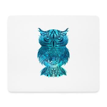 Blaue Eule Nachteule Uhu Mandala Tatto Geschenk - Mousepad (Querformat) - Weiß - Vorne
