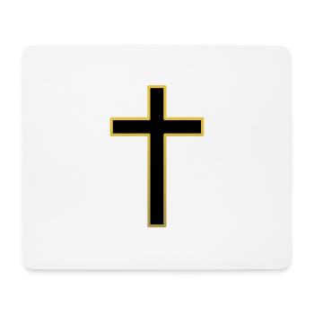 Schwarz-Gelb-Kreuz-Kirche Jesus Christus Cool - Mousepad (Querformat) - Weiß - Vorne