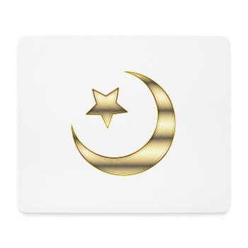 Islam: Der Halbmond und der Stern - vergoldet - Mousepad (Querformat) - Weiß - Vorne