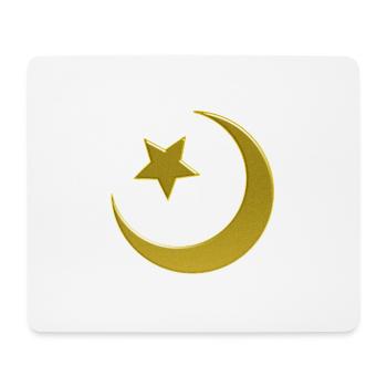 Islam: le croissant de lune et l'étoile - Sandy Gold - Tapis de souris (format paysage) - blanc - Devant