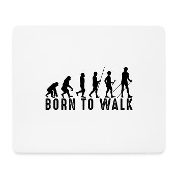 Born to Walk - Nordic Walking - Black - Mouse Pad (horizontal) - white - Front