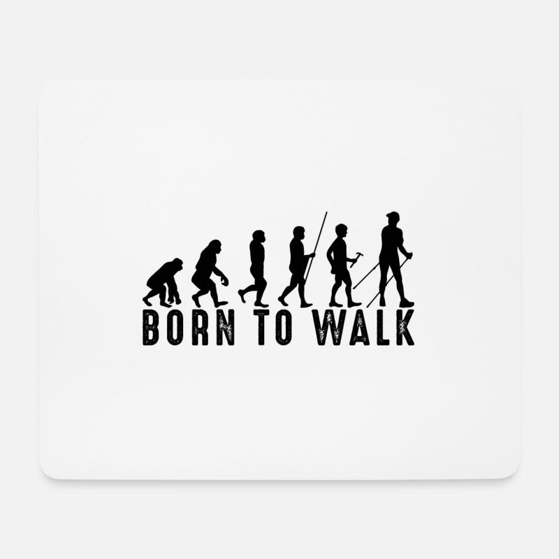 Born to Walk - Nordic Walking - Black - Mouse Pad (horizontal) - white