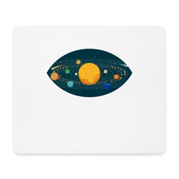 Planètes système solaire soleil oeil terre espace - Tapis de souris (format paysage) - blanc - Devant