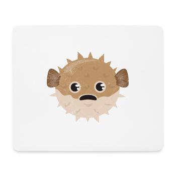 Kugelfisch Grumpy Kinder lustiges Geschenk - Mousepad (Querformat) - Weiß - Vorne
