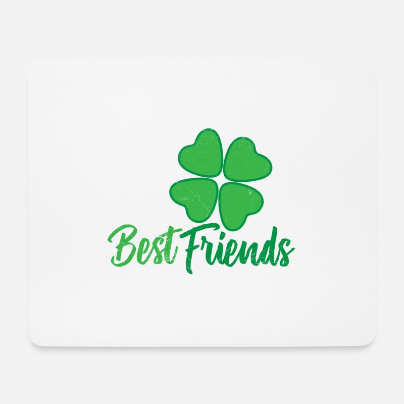 Freundschaft Best Friends Vierblättrige Kleeblatt - Mousepad (Querformat) - Weiß