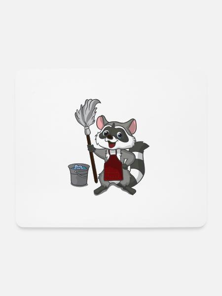 Waschbär Putzbär Waschen Putzen Geschenk - Mousepad (Querformat) - Weiß