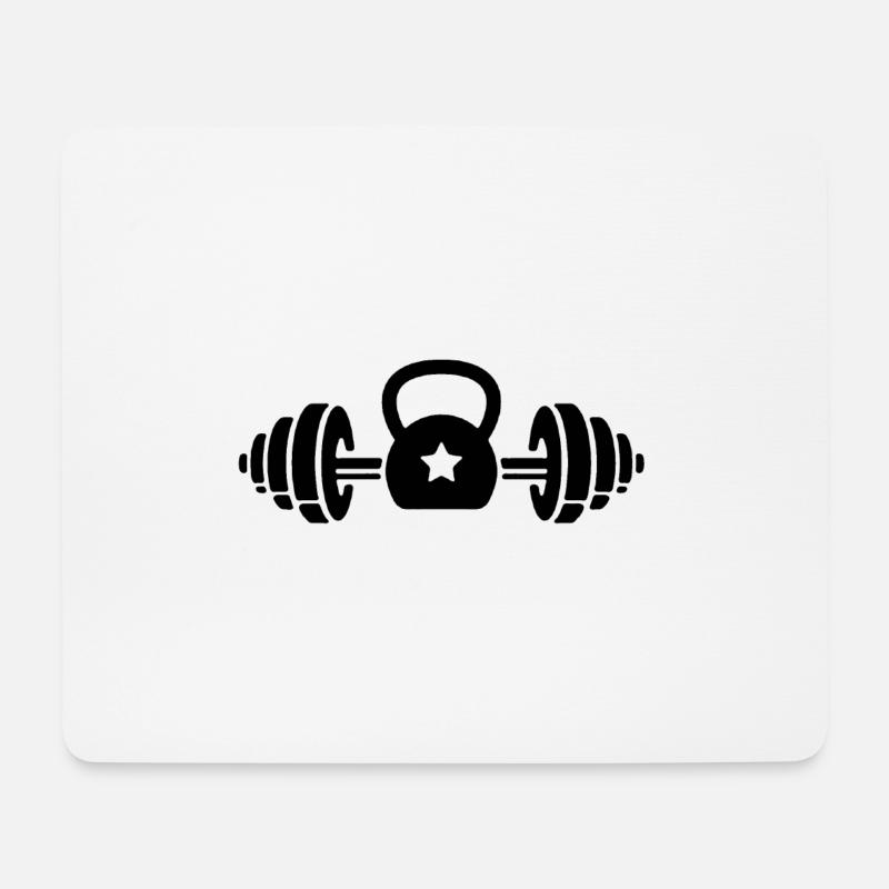 Hantel - Mousepad (Querformat) - Weiß