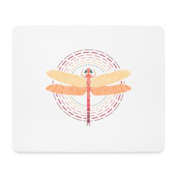 Libellules Insect Cercle Logo Vintage Retro - Tapis de souris (format paysage) - blanc - Devant