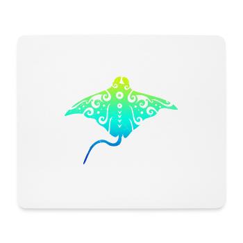 Cadeau de tatouage tribal polynésien Maori Stingray - Tapis de souris (format paysage) - blanc - Devant