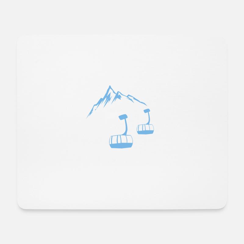 Seilbahn Skifahren Berge Geschenk - Mousepad (Querformat) - Weiß