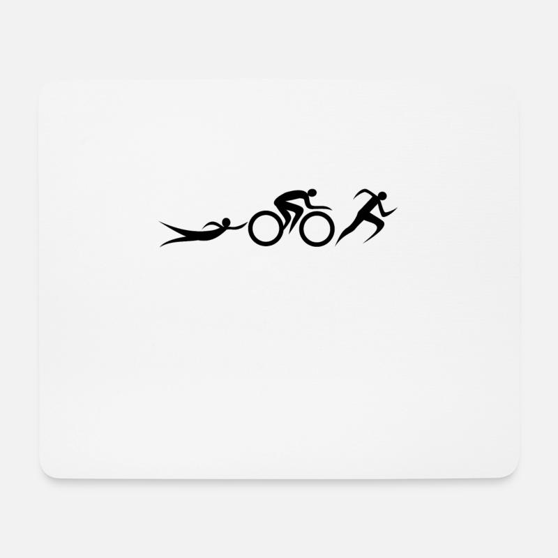 Triathlon Logo Bike Run Swim Triathlet - Mousepad (Querformat) - Weiß
