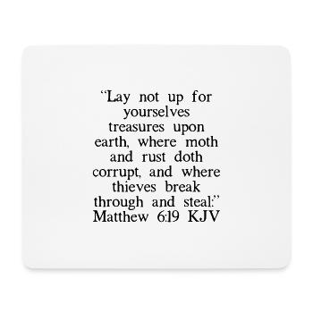Matthäus 6:19 King James Version - Mousepad (Querformat) - Weiß - Vorne