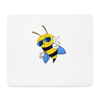 Just Bee Cool - Süße Biene Hummel Wespe - Mousepad (Querformat) - Weiß - Vorne