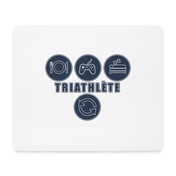 triathlète humour cadeau - Tapis de souris (format paysage) - blanc - Devant