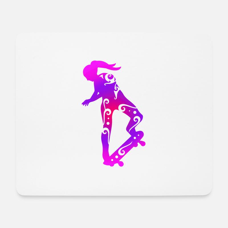 Maori Skateboard Mädchen Tribal Tattoo Geschenk - Mousepad (Querformat) - Weiß