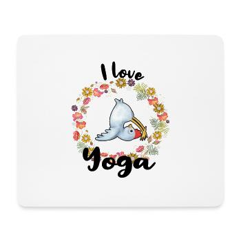 J'aime le yoga poulets poussins fermier fermier poulet - Tapis de souris (format paysage) - blanc - Devant