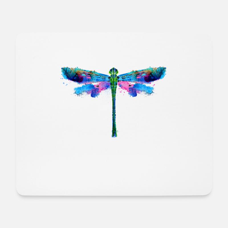 Libellen Zeichnung Insekt Kunst Gemälde - Mousepad (Querformat) - Weiß