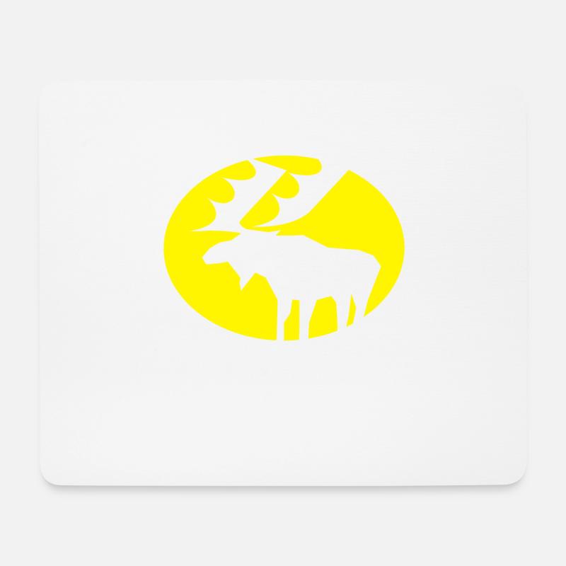Elch - Mousepad (Querformat) - Weiß