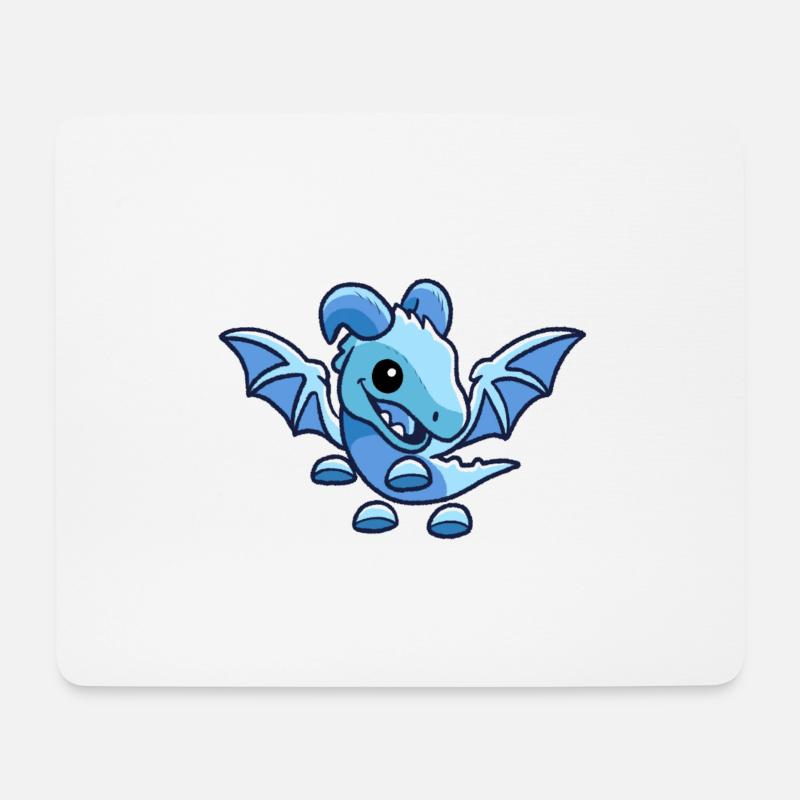 Süßer Frostdrache - Mousepad (Querformat) - Weiß