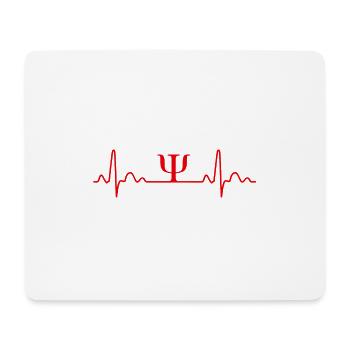 Heartbeat Psych Symbol Psi Psychology Gift - Mouse Pad (horizontal) - white - Front