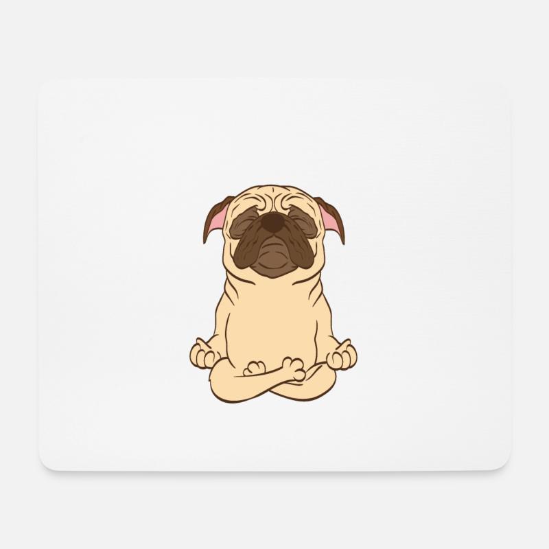 Niedliches YogaHemd "Hundeyoga" TShirt Entwurf - Mousepad (Querformat) - Weiß
