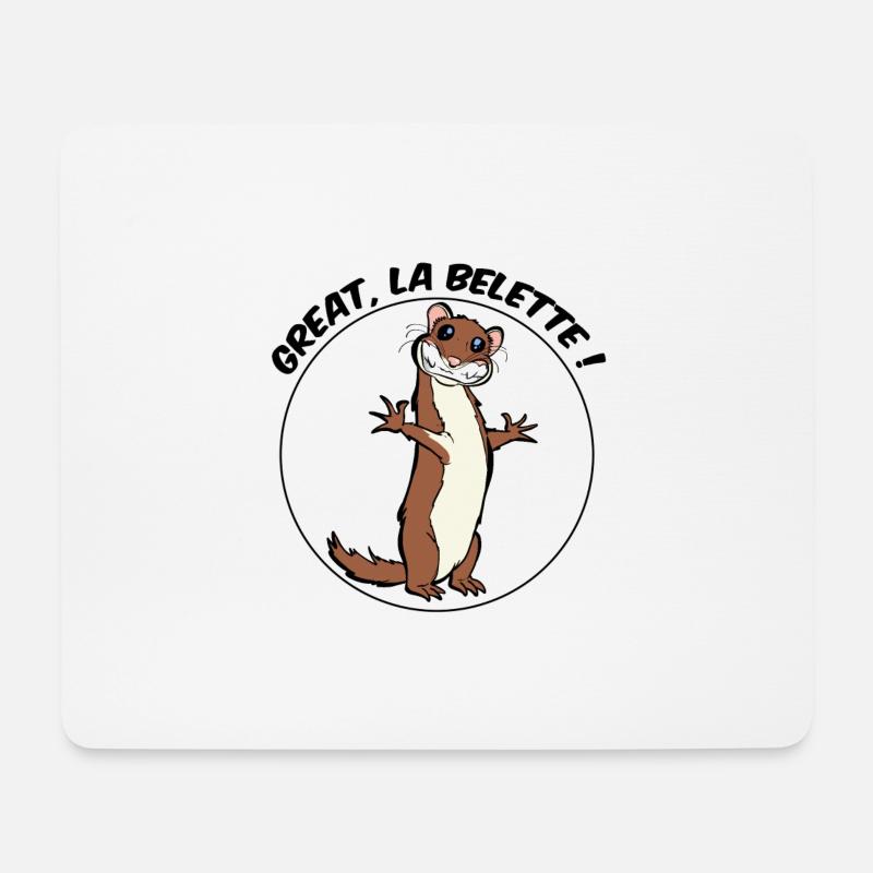 Great, la Belette ! - Tapis de souris (format paysage) - blanc