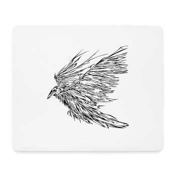 Fliegender Rabe - Mousepad (Querformat) - Weiß - Vorne