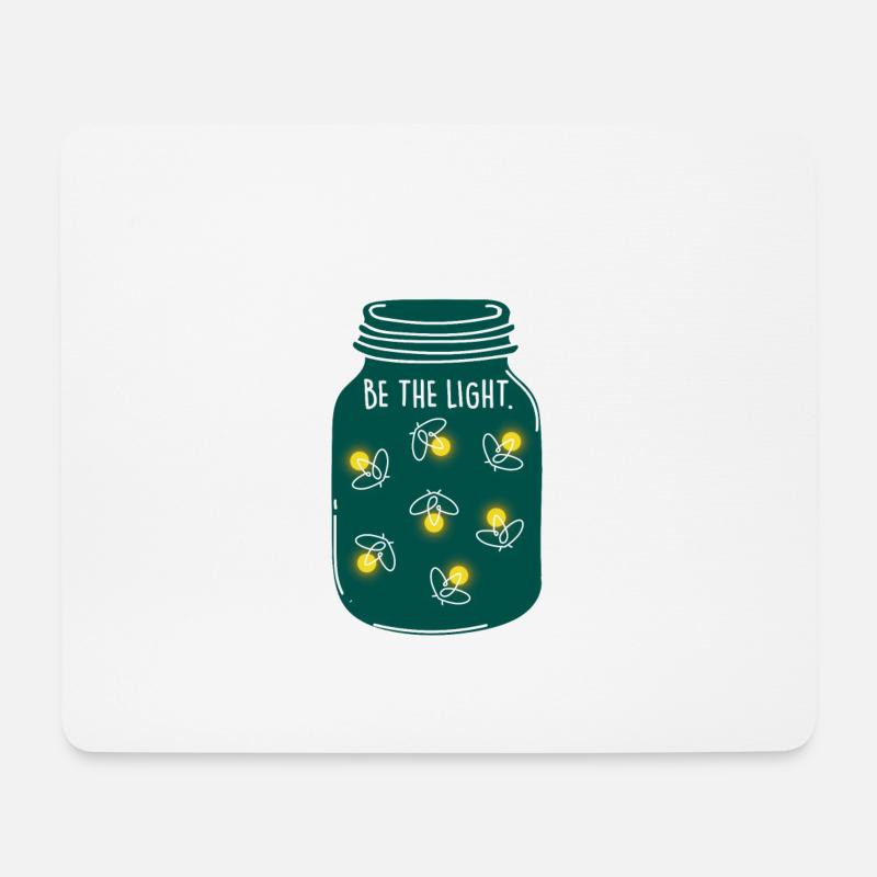 Be the Light! Camping Natur Glühwürmchen Sommer - Mousepad (Querformat) - Weiß