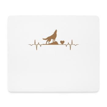 Wolf Heartbeat Animal Love - Mouse Pad (horizontal) - white - Front