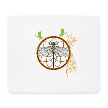 Capteur de rêves d'insectes avec chakra de yoga animal libellule - Tapis de souris (format paysage) - blanc - Devant