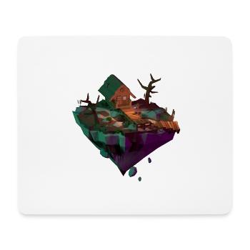 Moor Hütte | Low Poly - Mousepad (Querformat) - Weiß - Vorne
