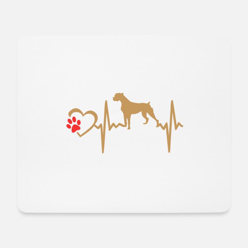 boxer dog heartbeat - Mouse Pad (horizontal) - white
