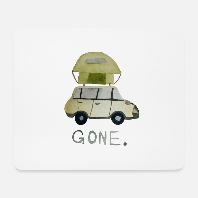 Dachzelt Camper - Mousepad (Querformat) - Weiß