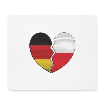 Coeur Pays Drapeau Allemagne Pologne 3D - Tapis de souris (format paysage) - blanc - Devant