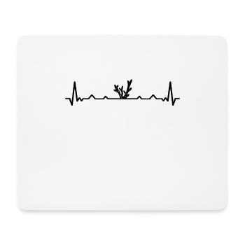 Heartbeat coral aquarium lover gift - Mouse Pad (horizontal) - white - Front