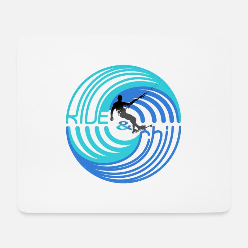 RIDE and chill kitesurf - Mousepad (Querformat) - Weiß