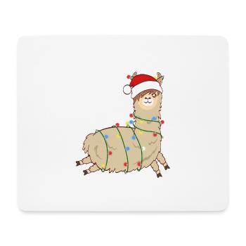 Llama Alpaca Camelid Merry Christmas Design For - Mouse Pad (horizontal) - white - Front