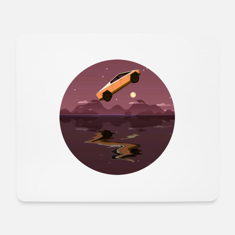Cybertruck Design - Mousepad (Querformat) - Weiß