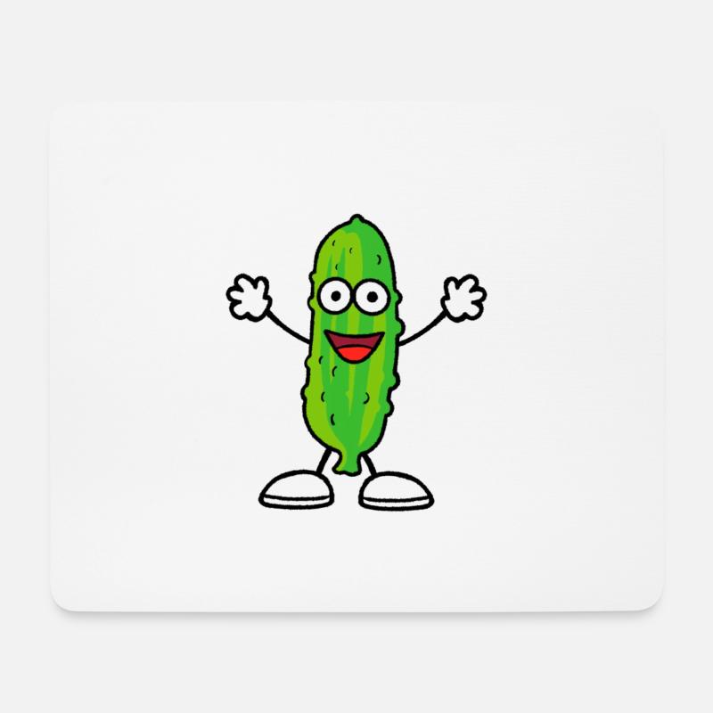 Happy Pickle - Mousepad (Querformat) - Weiß