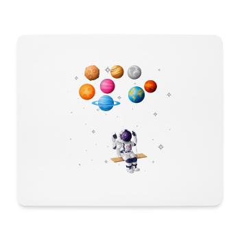 Astronaute planète swing système solaire soleil terre - Tapis de souris (format paysage) - blanc - Devant