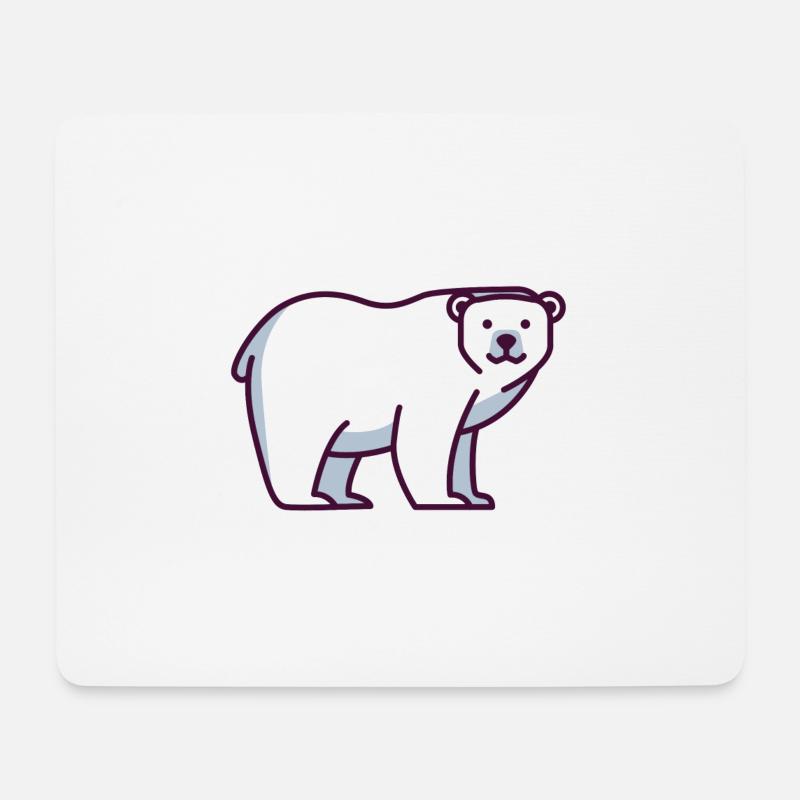 Eisbär - Mousepad (Querformat) - Weiß
