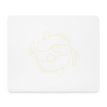 Illustration de poisson carpe Koi minimaliste - Tapis de souris (format paysage) - blanc - Devant