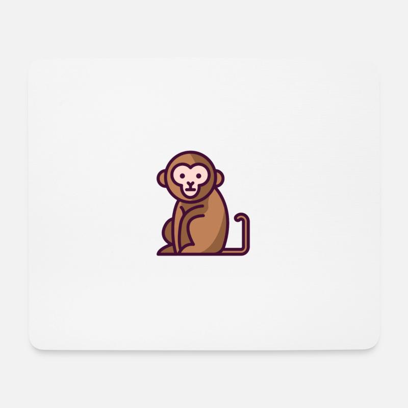 Affe - Mousepad (Querformat) - Weiß
