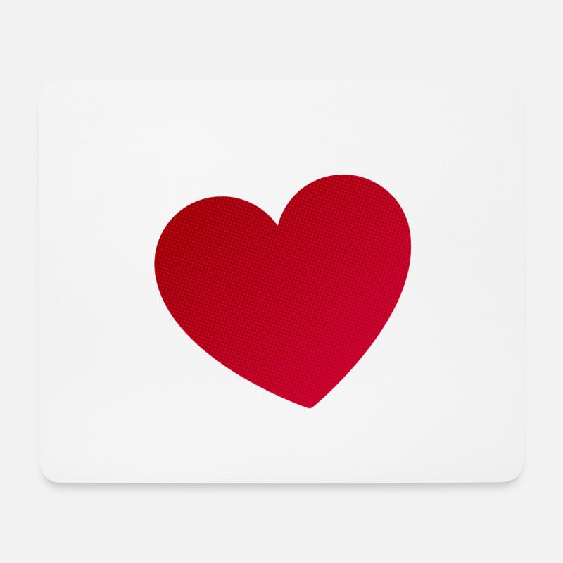 Rotes Herz - Mousepad (Querformat) - Weiß
