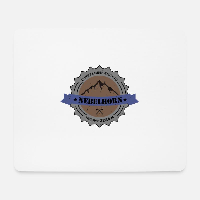 Gipfelbesteigung Nebelhorn Height 2224 m Vintage - Mousepad (Querformat) - Weiß