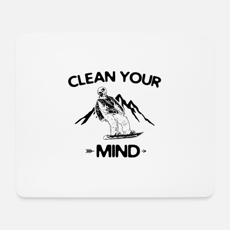 Snowboard Skiurlaub | Snowboarder Skier Geschenke - Mousepad (Querformat) - Weiß