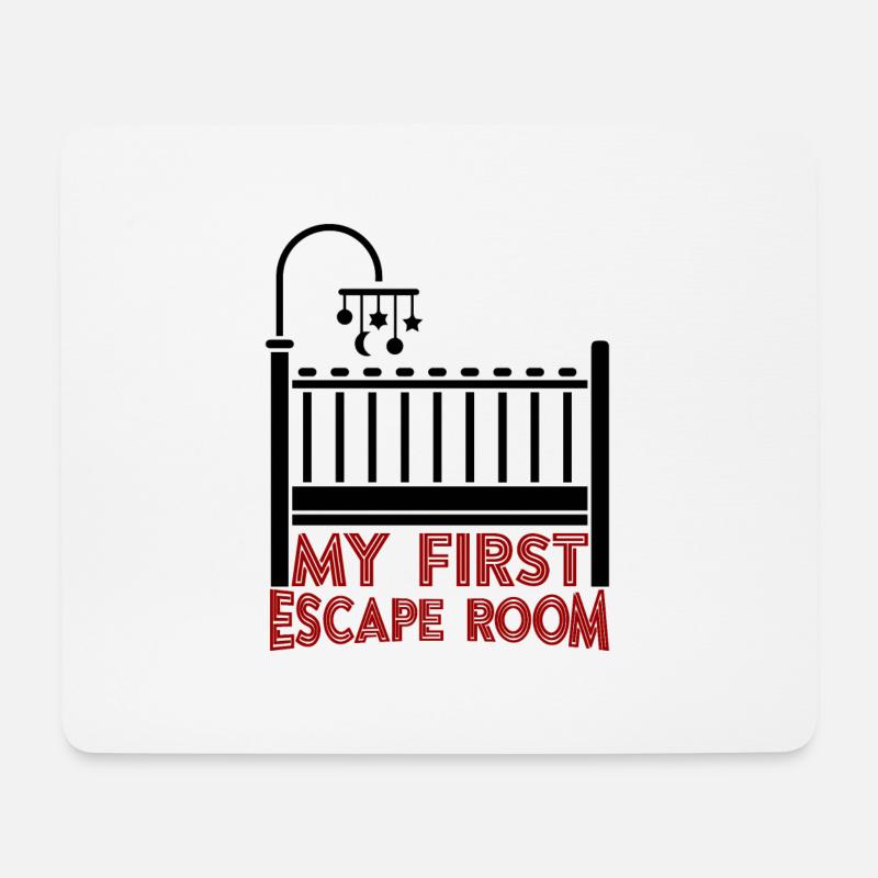 My First Escape Room - Black - Mousepad (Querformat) - Weiß