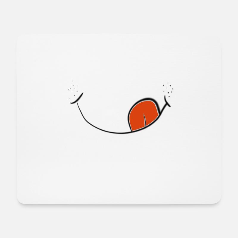 Sourire avec la langue - Tapis de souris (format paysage) - blanc